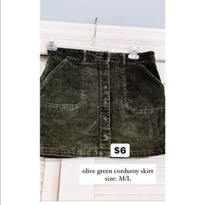 Green button up skirt